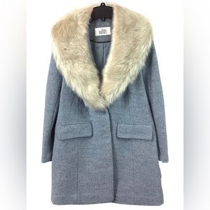 Badgley Mischka wool and faux fur coat